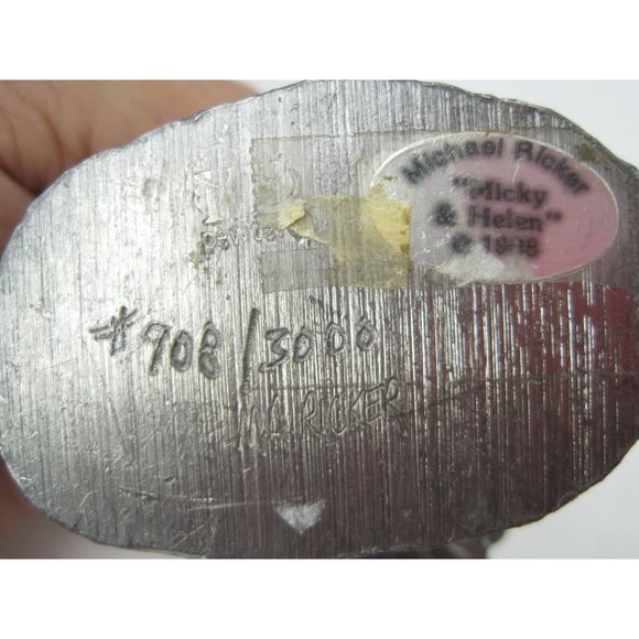 Michael Ricker Pewter 2 Figurine Flowers & Mice, Fairy With Crown Wand & Wings - Picture 7 of 12